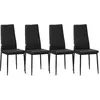 HOMCOM Lot de 4 chaises de salle à manger avec dossier haut, revêtemen...