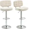 HOMCOM Lot de 2 tabourets de bar avec dossier, hauteur réglable et rep...