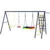 AIYAPLAY Portique balancoire exterieur 6 en 1 avec 3 balançoires, pani...