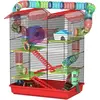 PawHut Cage pour hamster souris petit animaux rongeur avec tunnel mang...