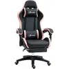 VINSETTO Chaise Gaming Dossier Inclinable À 135° Polyuréthane Blanc Et Noir