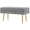 HOMCOM Banc banquette coffre de rangement 2 en 1 assise aspect velours...