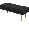 HOMCOM Banc banquette coffre de rangement 2 en 1 assise aspect velours...