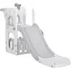 AIYAPLAY Toboggan pour enfants 5 en 1 avec panier de basket escalade t...