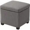 HOMCOM Coffre pouf rangement 30 L avec couvercle amovible, ottoman cub...