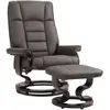 HOMCOM Fauteuil de relaxation inclinable avec repose-pied, pivotant, c...
