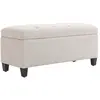 HOMCOM Banc de rangement pouf salon bout de lit coffre de rangement po...