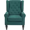 HOMCOM Fauteuil de salon capitonné avec assise large, pieds en bois, s...