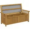 Outsunny Banc de jardin 2 places en bois avec rangement de 186L banc d...