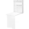 HOMCOM Bureau pliable mural, table murale pliante avec étagères pour s...