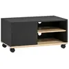 HOMCOM Meuble tv sur roulettes avec 2 freins - 2 niches + placard port...