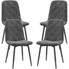 HOMCOM Lot de 4 chaises de salle à manger rembourrées avec dossier hau...