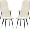 HOMCOM Lot de 4 chaises de salle à manger rembourrées avec dossier hau...