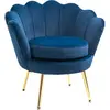 HOMCOM Fauteuil salon fauteuil en velours fauteuil coquillage avec pie...