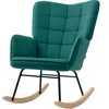 HOMCOM Fauteuil à bascule rocking chair revêtement en velous structure...