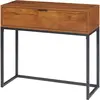 HOMCOM Console meuble, table console avec tiroir et pieds en acier, po...