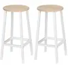 HOMCOM Lot de 2 tabourets style moderne hauteur 65 cm avec repose-pied...