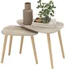 HOMCOM Lot de 2 tables basses gigognes design scandinave pieds en bois...