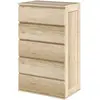HOMCOM Commode 5 tiroirs meuble de rangement sans poignées design mini...