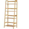 HOMCOM Etagère échelle en bambou 4 niveaux bibliothèque style naturel ...