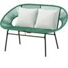 Outsunny Banquette banc de jardin 2 places en acier et cordage en rési...