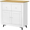 HOMCOM Meuble de rangement buffet avec placard à portes et 2 tiroirs, ...