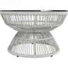 Outsunny Table basse de jardin ronde, table d'appoint en résine aspect...