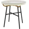 Outsunny Table basse ronde de jardin en résine aspect rotin métal et p...