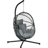 Outsunny Fauteuil suspendu intérieur/extérieur tissu gris