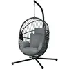 Outsunny Fauteuil oeuf suspendu, chaise hamac balançoire intérieur et ...