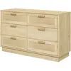 HOMCOM Commode design bohème en rotin avec 6 tiroirs, meuble de rangem...