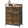 HOMCOM Meuble de rangement style industriel commode 4 tiroirs en tissu...