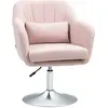 HOMCOM Fauteuil de salon coussins lombaires hauteur réglable pivotant ...