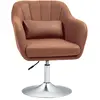 HOMCOM Fauteuil de salon coussins lombaires hauteur réglable pivotant ...