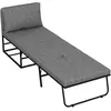 HOMCOM Fauteuil convertible 1 place 2 en 1 pliant avec coussin et hous...