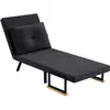 HOMCOM Fauteuil convertible 4 en 1 lit 1 place dossier 5 positions, ac...