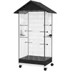 PawHut Cage oiseau sur pied volière oiseaux intérieure sur roulettes 2...