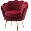 HOMCOM Fauteuil salon fauteuil en velours fauteuil coquillage avec pie...