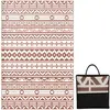 Outsunny Tapis d'extérieur réversible motif graphique dim. 1,8 x 2,7 m sac transport inclus terracotta beige