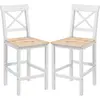 HOMCOM Lot de 2 tabourets de bar, chaises hautes campagne, dossier hau...