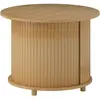 HOMCOM Table basse ronde table de salon en bambou avec rangement caché...