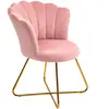 HOMCOM Fauteuil coquillage chaise coiffeuse fauteuil en velours fauteu...