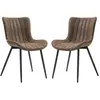 HOMCOM Lot de 2 chaises de salle à manger design moderne et capitonné ...