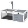 PawHut Maison enclos cage pour petit animal tortue avec 2 espaces supp...