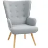 HOMCOM Fauteuil de salon en tissu bouclette, fauteuil capitonné et rem...