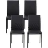 HOMCOM Lot de 4 chaises de salle à manger, chaises de cuisine, capiton...