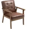 HOMCOM Fauteuil de salon, fauteuil de chambre en cuir synthétique, dos...