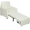 HOMCOM Fauteuil convertible 1 place, fauteuil-lit avec rangement caché...