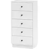 HOMCOM Commode 5 tiroirs, meuble de rangement haut et étroit, style mo...