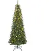 HOMCOM Sapin de Noël artificiel 210 cm, arbre de Noël fin avec 350 lum...